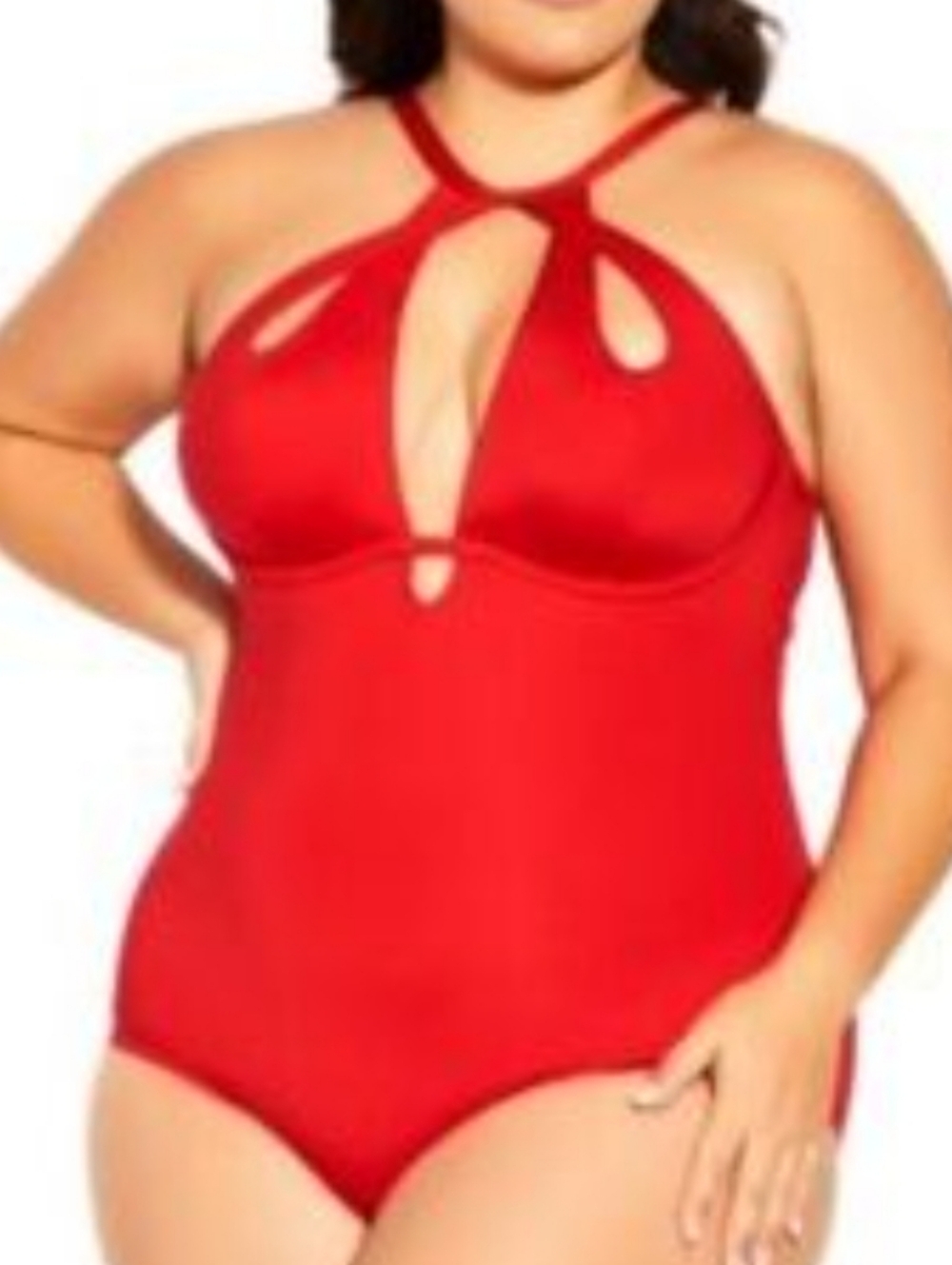 Women's Plus Size City Chic Cancun 1PC Swimsuit Size Medium/18 Red Swimsuit